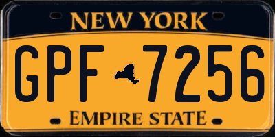 NY license plate GPF7256