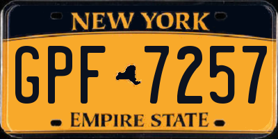 NY license plate GPF7257