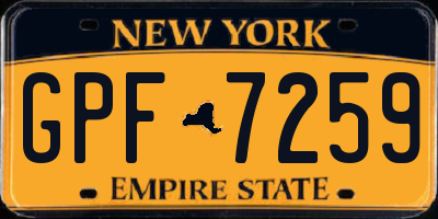 NY license plate GPF7259