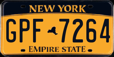 NY license plate GPF7264
