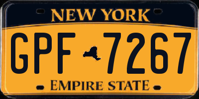 NY license plate GPF7267