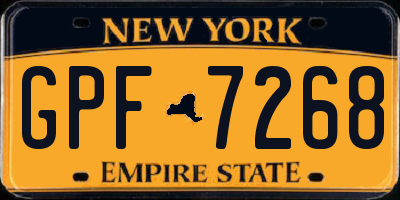 NY license plate GPF7268