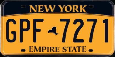 NY license plate GPF7271