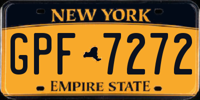 NY license plate GPF7272