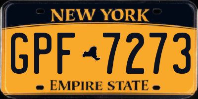 NY license plate GPF7273