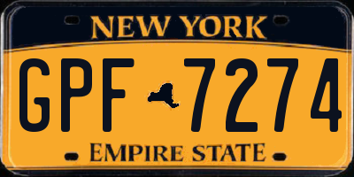 NY license plate GPF7274