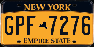 NY license plate GPF7276