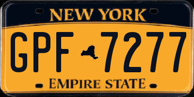 NY license plate GPF7277