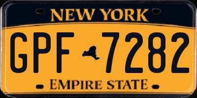 NY license plate GPF7282