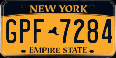 NY license plate GPF7284