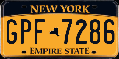 NY license plate GPF7286