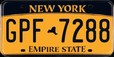 NY license plate GPF7288