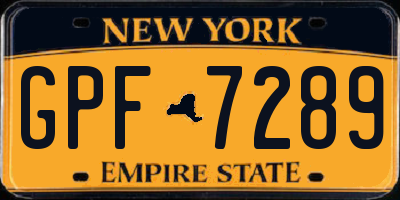NY license plate GPF7289