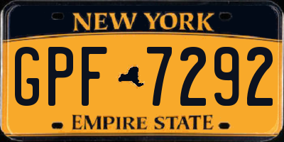 NY license plate GPF7292