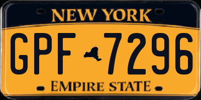 NY license plate GPF7296