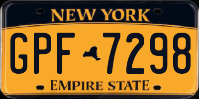 NY license plate GPF7298