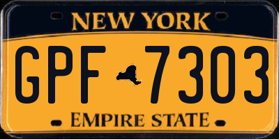 NY license plate GPF7303
