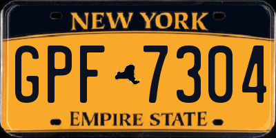 NY license plate GPF7304