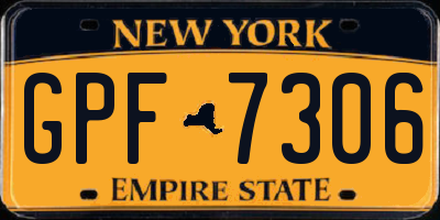 NY license plate GPF7306