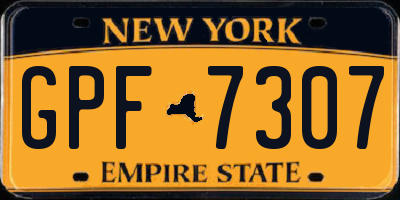 NY license plate GPF7307