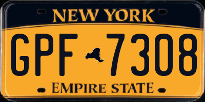 NY license plate GPF7308