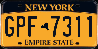 NY license plate GPF7311