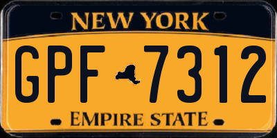 NY license plate GPF7312