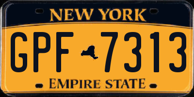 NY license plate GPF7313