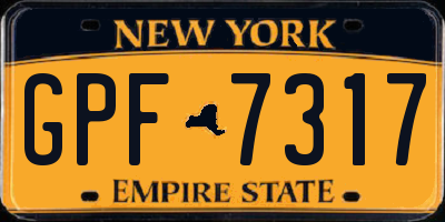 NY license plate GPF7317