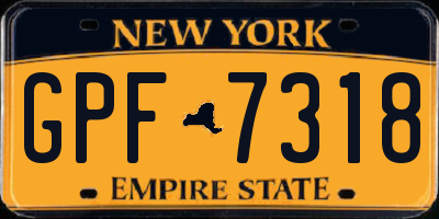 NY license plate GPF7318