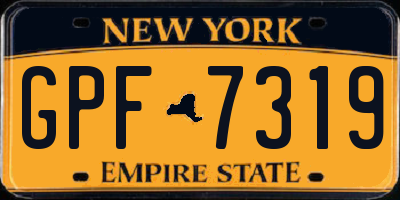 NY license plate GPF7319