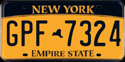 NY license plate GPF7324