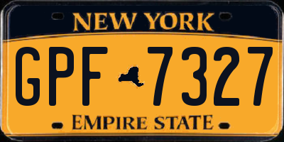 NY license plate GPF7327