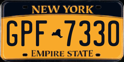 NY license plate GPF7330