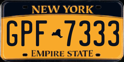 NY license plate GPF7333