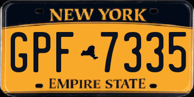 NY license plate GPF7335