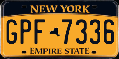 NY license plate GPF7336