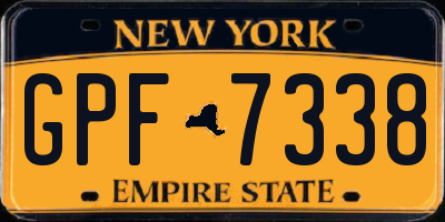 NY license plate GPF7338