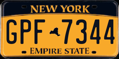 NY license plate GPF7344