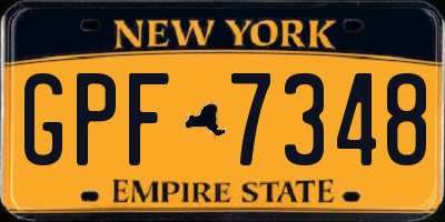 NY license plate GPF7348