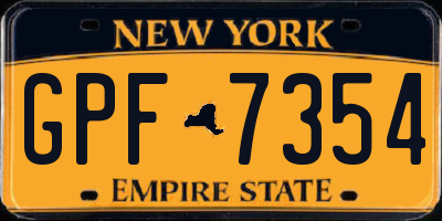 NY license plate GPF7354