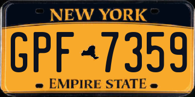 NY license plate GPF7359