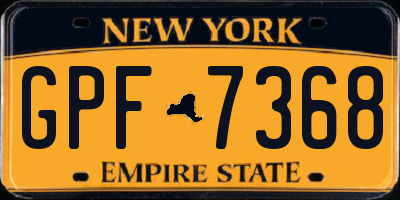 NY license plate GPF7368