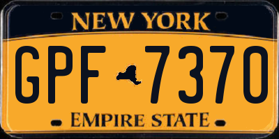 NY license plate GPF7370