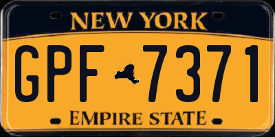 NY license plate GPF7371