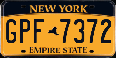 NY license plate GPF7372
