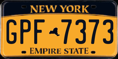 NY license plate GPF7373