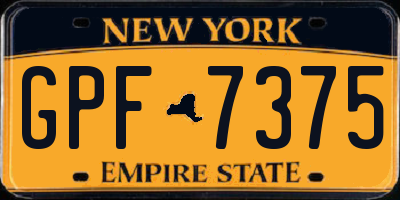 NY license plate GPF7375