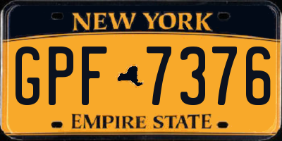 NY license plate GPF7376