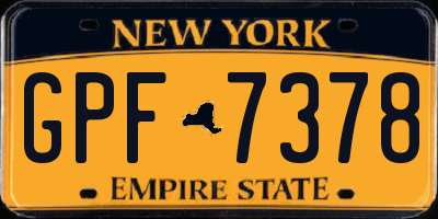 NY license plate GPF7378